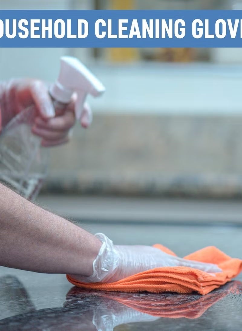 عام قفازات فينيل مقاس XL، آمنة للطعام، قفازات فينيل شفافة خالية من اللاتكس وخالية من البودرة للطهي، وإعداد الطعام، والتنظيف المنزلي، والامتحان| متوسطة، 100 قطعة - Image 4